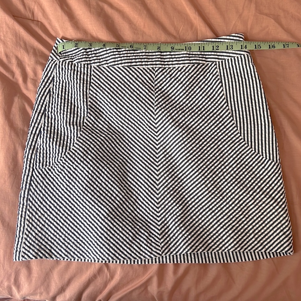 Sandro seersucker stripped mini skirt